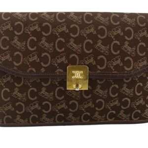 Celine Dark Brown Monogram Macadam second bag Vintage EUC